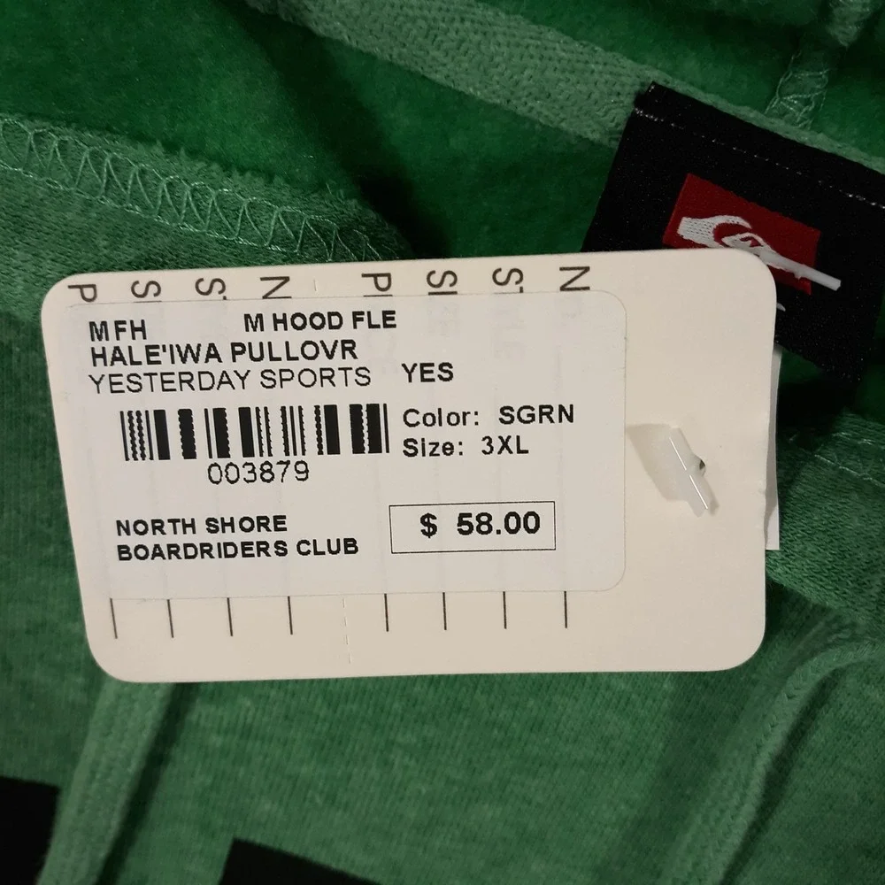 Quiksilver HALE'IWA North Shore Hawaii Surf Sweatshirt Hoodie Mens 3XL Green NEW - Picture 5 of 10